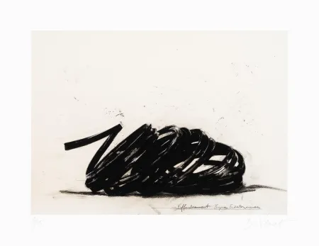 Lithographie Venet - Effondrement lignes indéterminées