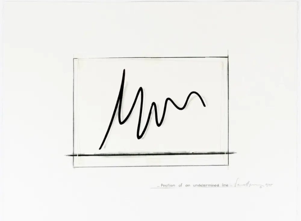 Lithographie Venet - Position of an undetermined line