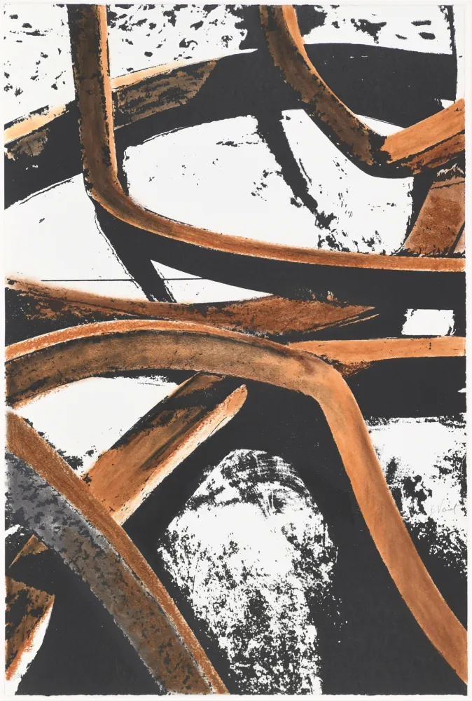 Siebdruck Venet - Untitled IX (Combinaison aléatoire de lignes indéterminées)