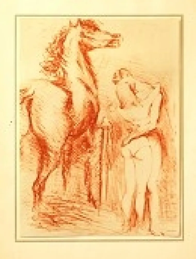 Lithographie Vertes - Equestrian Love
