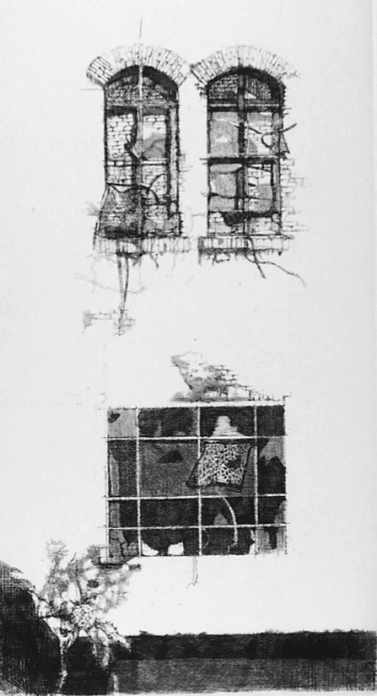 Radierung Vespignani - Tre finestre