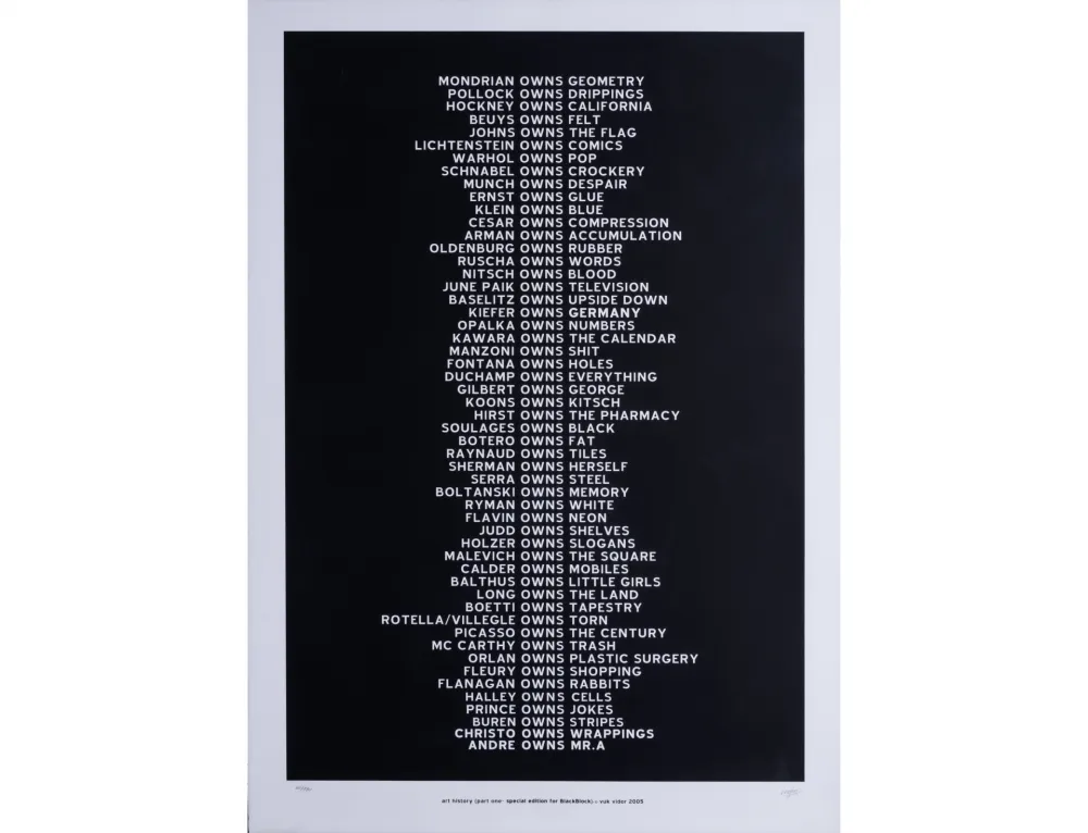 Siebdruck Vidor - Art history (Part One) première version 