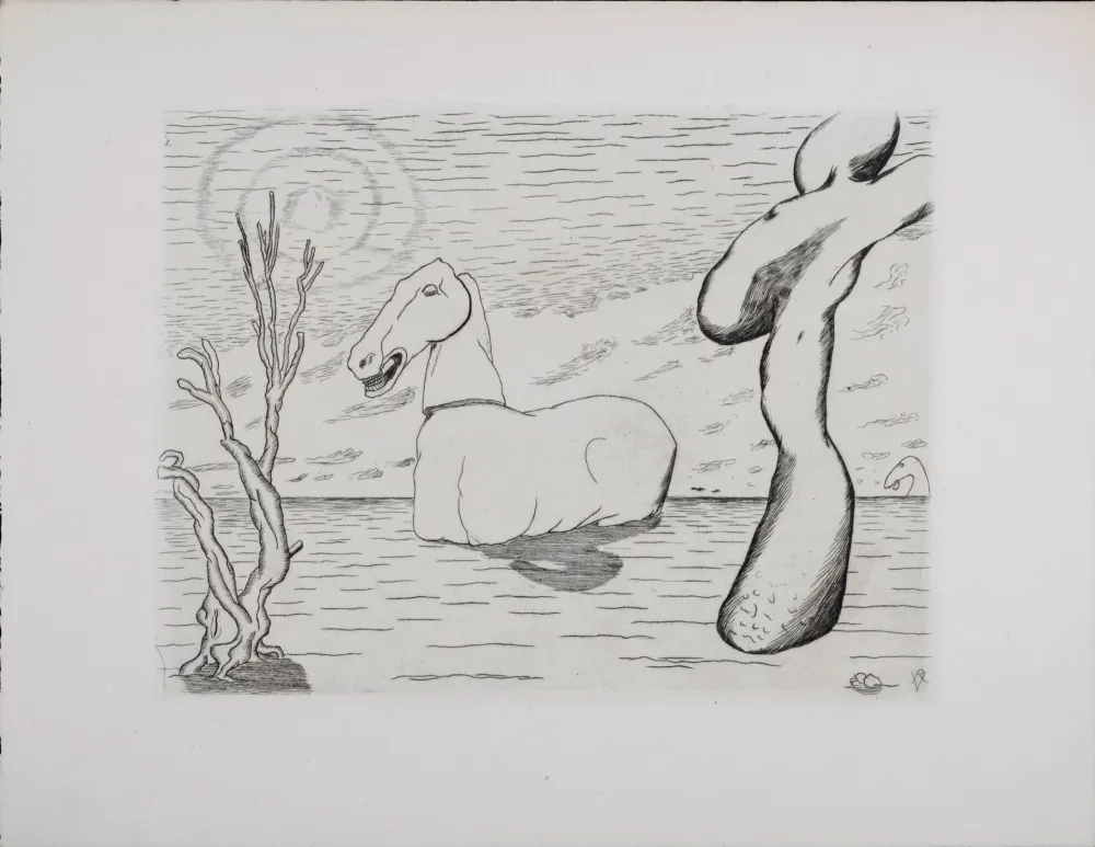 Radierung Vieillard - Cheval surréaliste, 1946