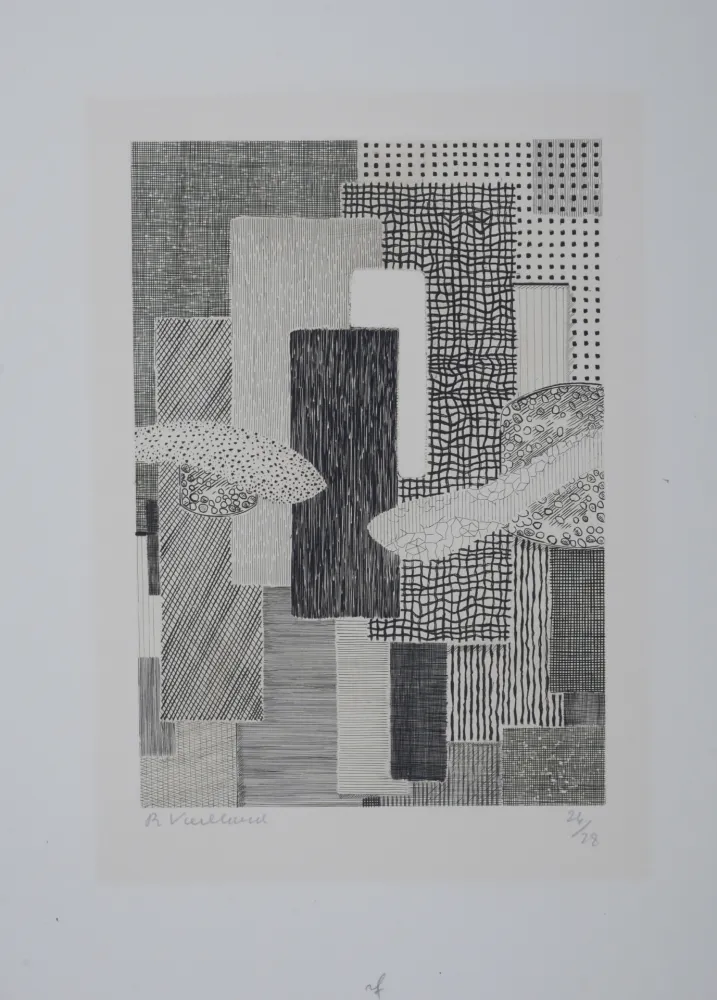 Stich Vieillard - Ville Ripuaire, 1962 - Hand-signed