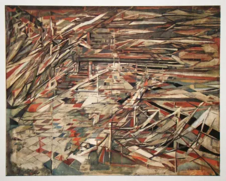 Heliogravüre Vieira Da Silva - La bataille des couteaux - 1948