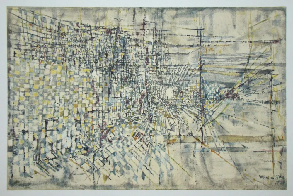 Heliogravüre Vieira Da Silva - La garde des anges - 1950