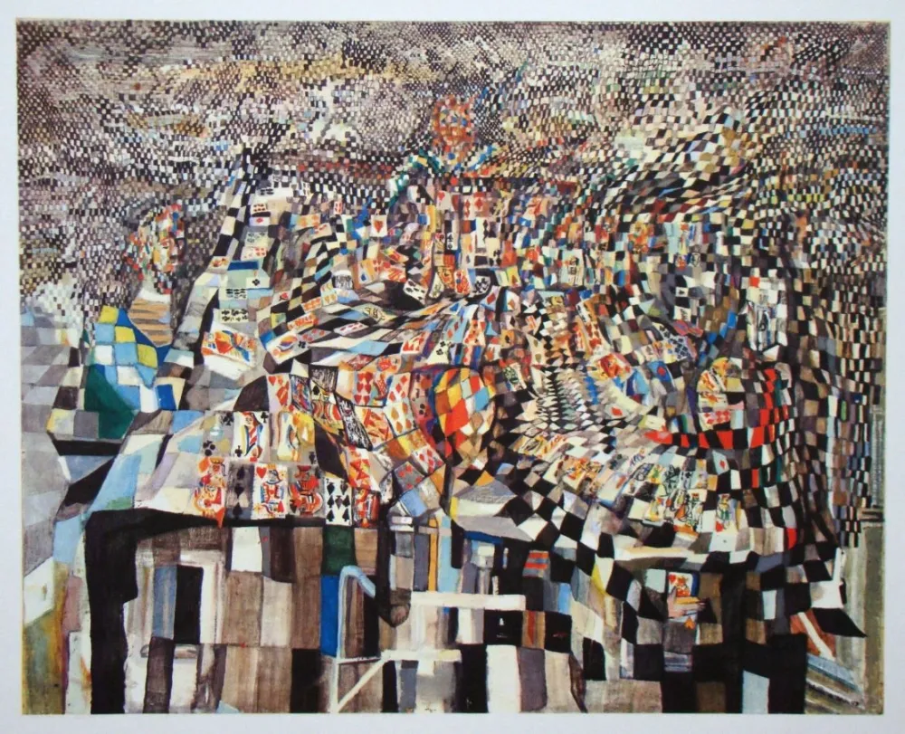 Heliogravüre Vieira Da Silva - Les joueurs de cartes - 1942