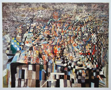 Heliogravüre Vieira Da Silva - Les joueurs de cartes - 1942