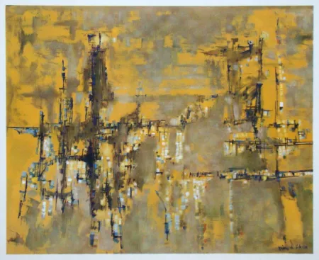 Heliogravüre Vieira Da Silva - Ville dorée - 1956