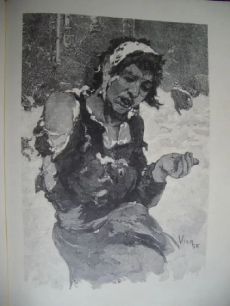 Holzschnitt Vierge - La misère à Londres