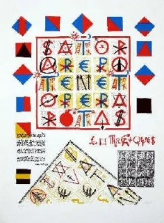 Siebdruck Villeglé - Carré magique