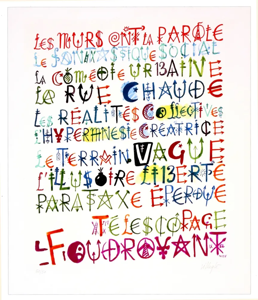 Digitale Druckgrafik Villeglé - Sans titre