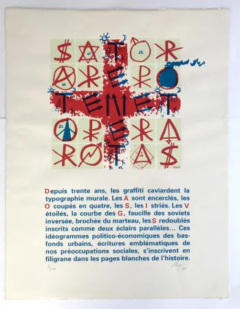 Siebdruck Villeglé - SATOR