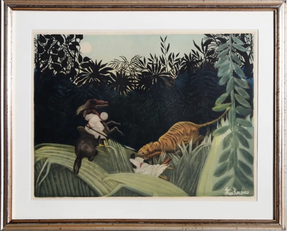 Radierung Und Aquatinta Villon - La Chasse au Tigre after Rousseau