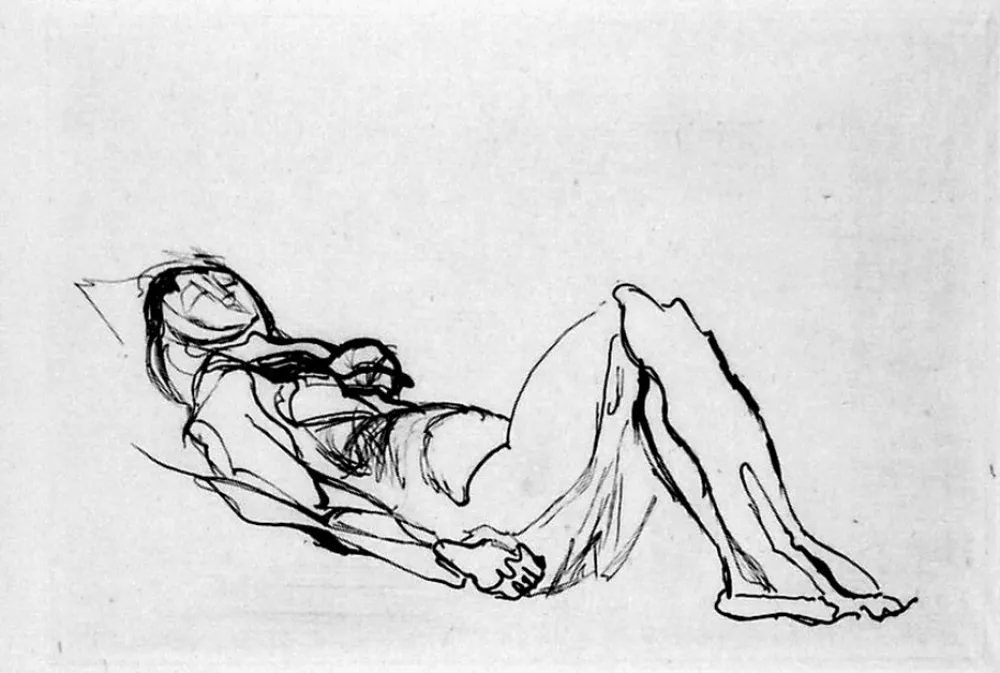 Radierung Villon - Nu