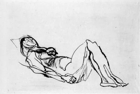 Radierung Villon - Nu