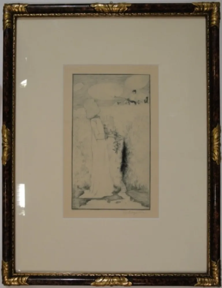 Radierung Vogeler - Am Quell