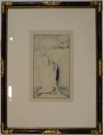 Radierung Vogeler - Am Quell