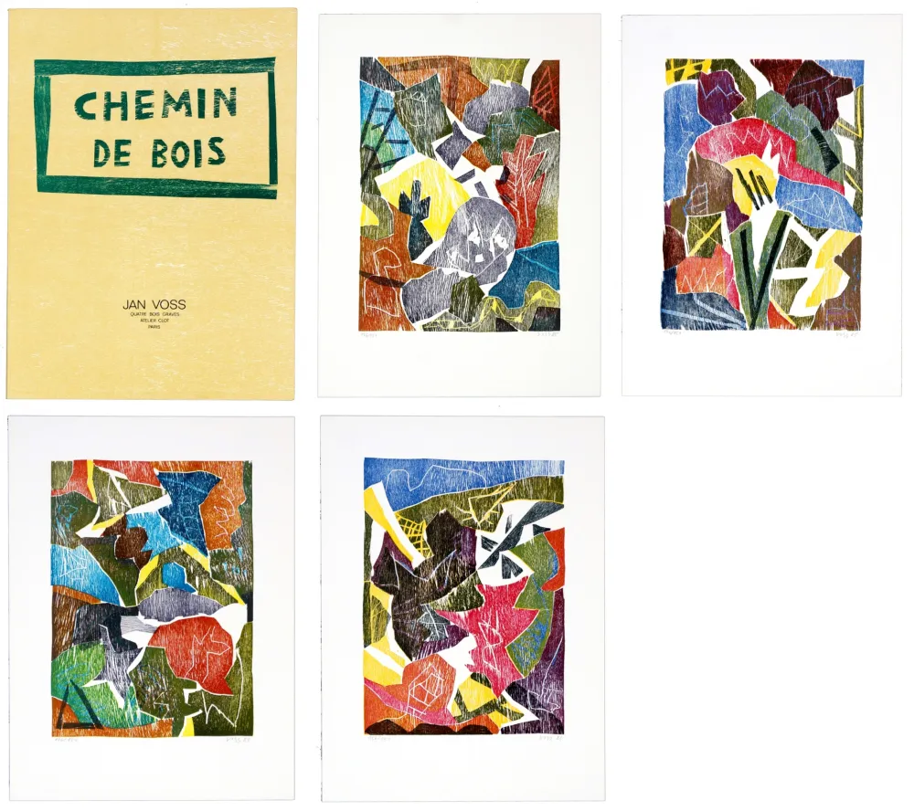 Holzschnitt Voss - Chemin de bois (la série de 4)