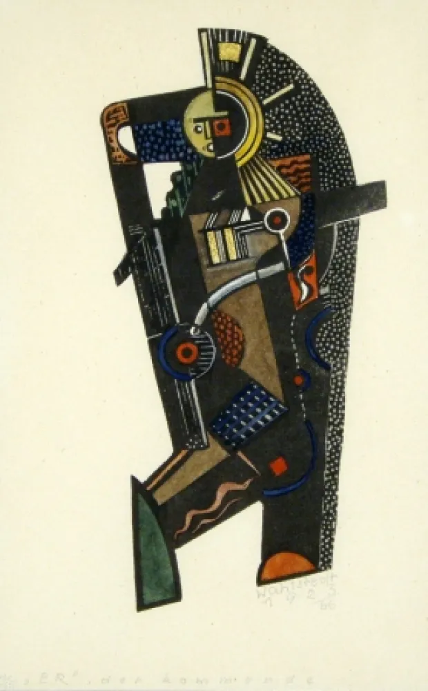 Linolschnitt Wahlstedt - Er, der Kommende (The one to come)