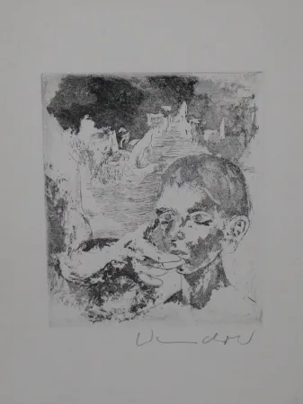 Radierung Und Aquatinta Wandrer - Fürsorglicher Vater