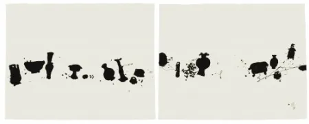 Radierung Und Aquatinta Wang - Diptych with 2 etchings The Families 1