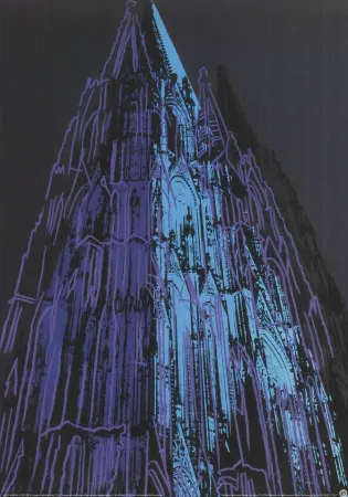 Siebdruck Warhol (After) - Cathedral (Blue)