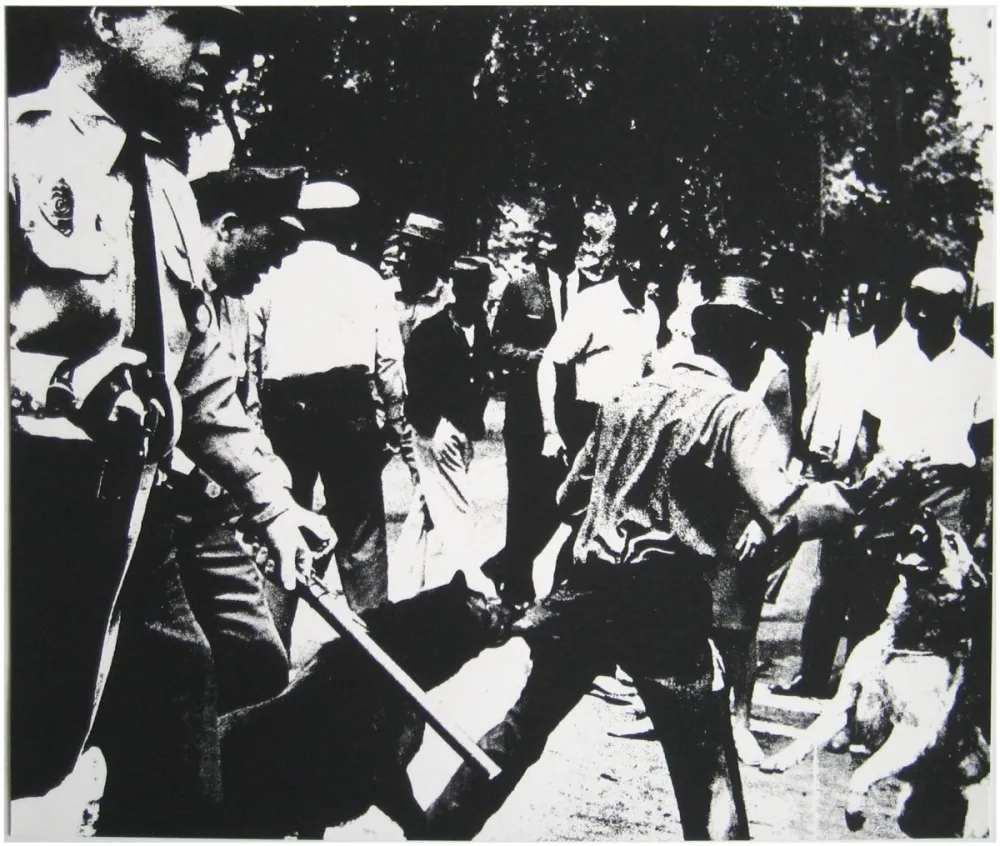 Siebdruck Warhol - Birmingham Race Riot 