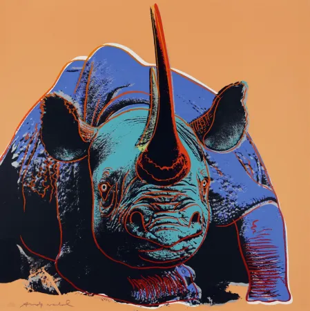 Siebdruck Warhol - Black Rhinoceros (FS II.301)