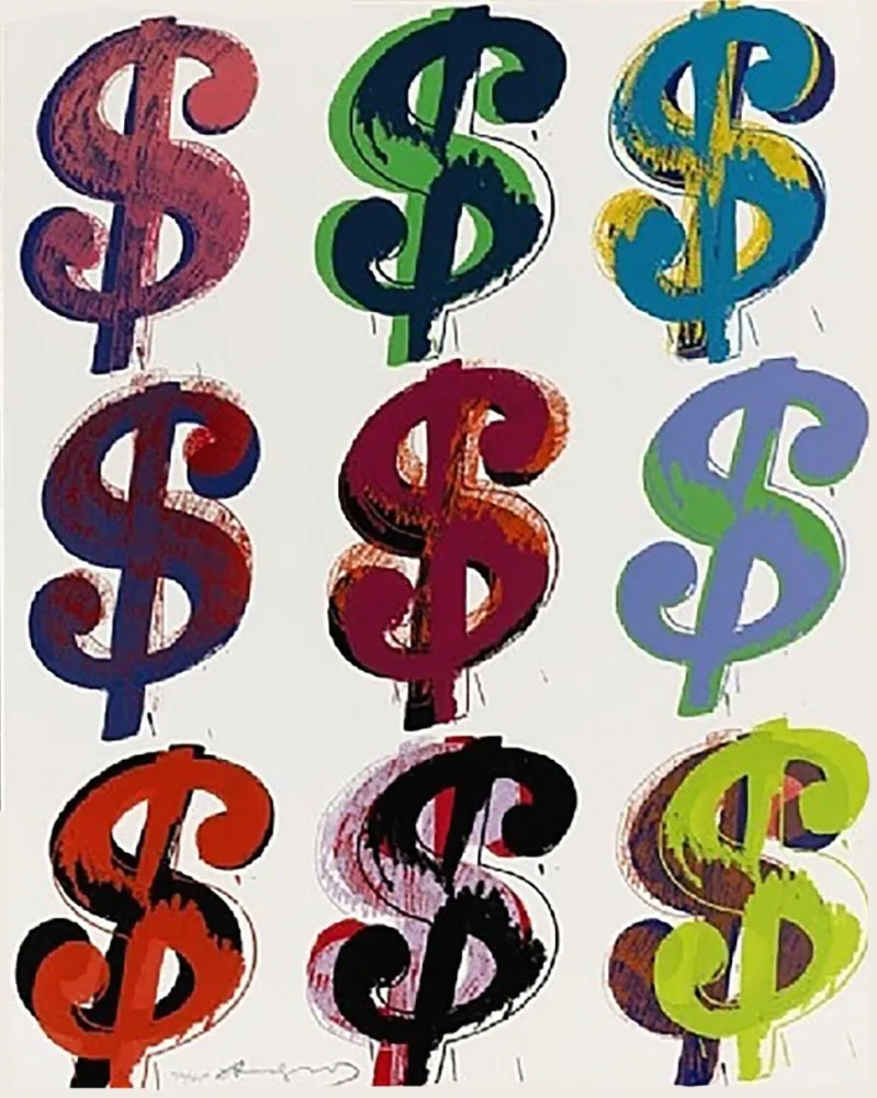 Siebdruck Warhol - Dollar Sign (9) FS II.286