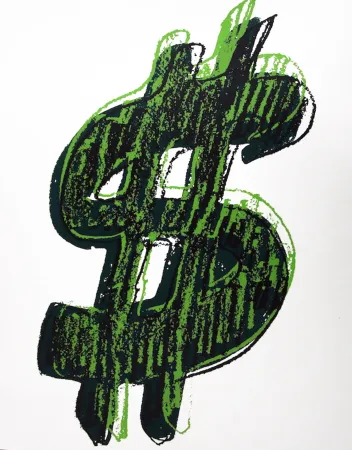 Siebdruck Warhol - Dollar Sign, Green (FS II.278)