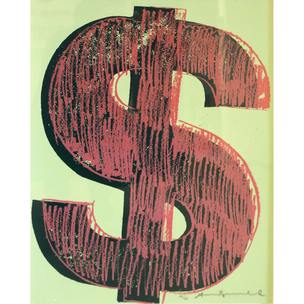 Siebdruck Warhol - Dollar Sign, Red (FS II.274)