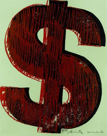 Siebdruck Warhol - Dollar Sign, Red (FS II.274)