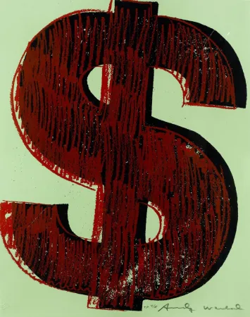 Siebdruck Warhol - Dollar Sign, Red (FS II.274)