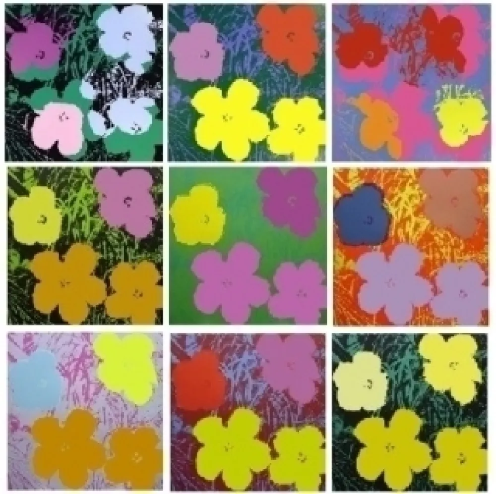 Siebdruck Warhol - Flowers - 10 silkscreens