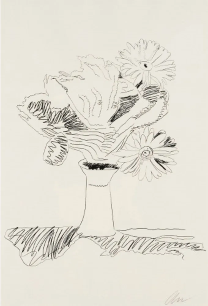 Siebdruck Warhol - Flowers (Black and White)