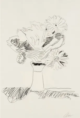 Siebdruck Warhol - Flowers (Black and White)
