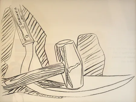 Siebdruck Warhol - Hammer and Sickle 162 (Black and White) Unique