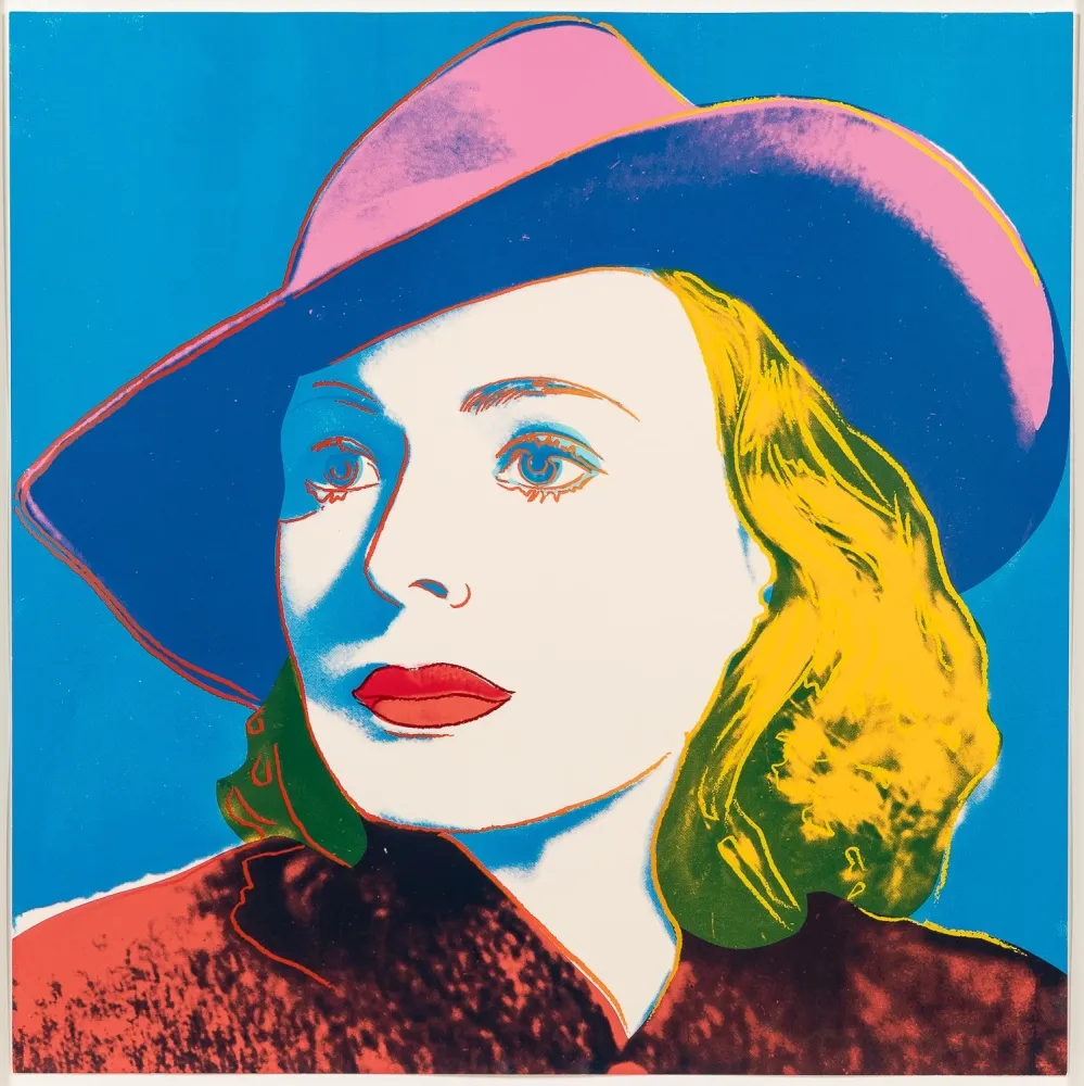 Siebdruck Warhol - Ingrid Bergman with hat