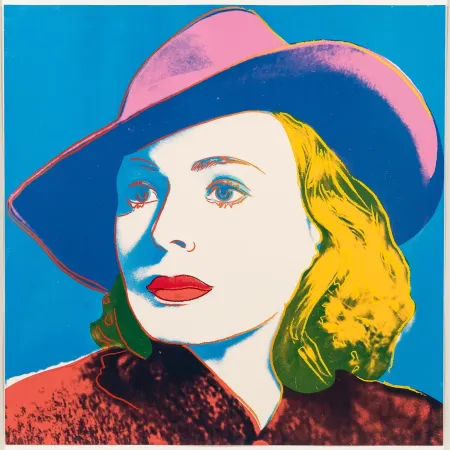 Siebdruck Warhol - Ingrid Bergman with hat
