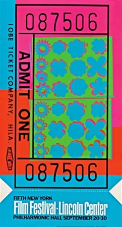 Siebdruck Warhol - Lincoln Center Film Festival Ticket (Feldman & Schellmann II.19)