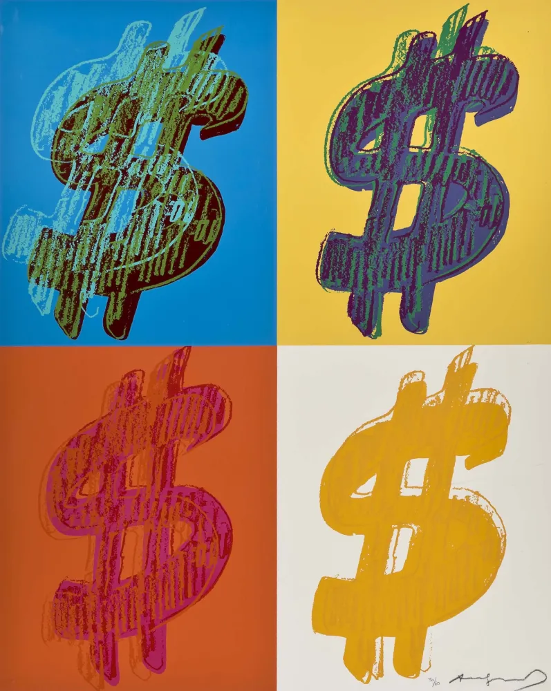 Siebdruck Warhol - $ (Quadrant)
