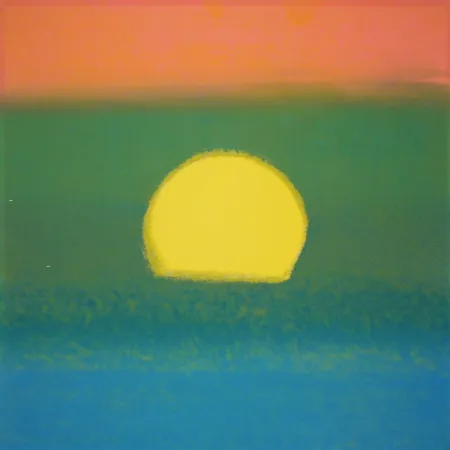 Siebdruck Warhol - Sunset (Unique) (Blue/Green/Orange/Yellow)