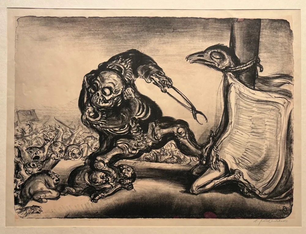 Lithographie Weber - Der Zungerzieher (oder Die Leserrevolte)