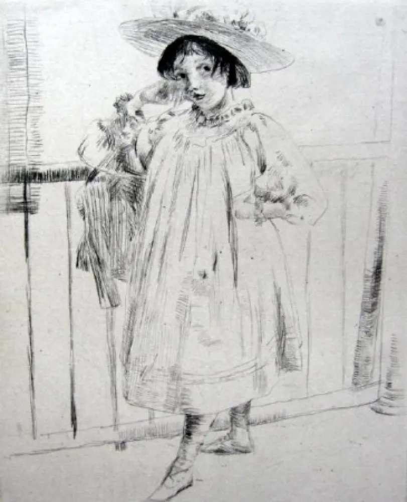 Kaltnadelradierung Weir - On the Porch