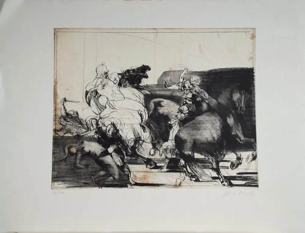 Radierung Weisbuch - Chevaliers