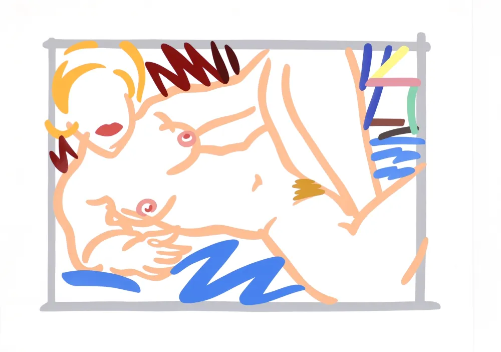 Siebdruck Wesselmann - Judy with Blue Blanket 