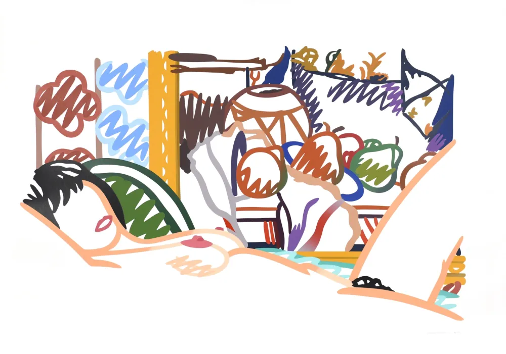 Siebdruck Wesselmann - Monica Nude with Cezanne