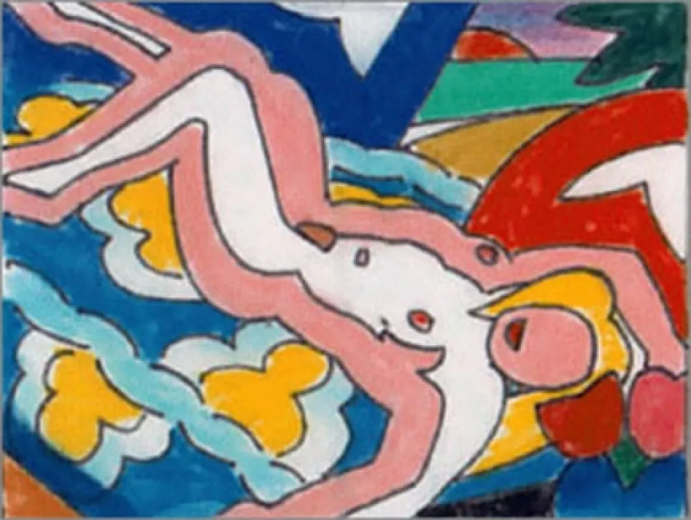 Keine Technische Wesselmann - Study for Sunset Nude with Floral Blanket