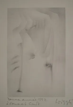 Lithographie Wiggli - Neujahrskarte 1992